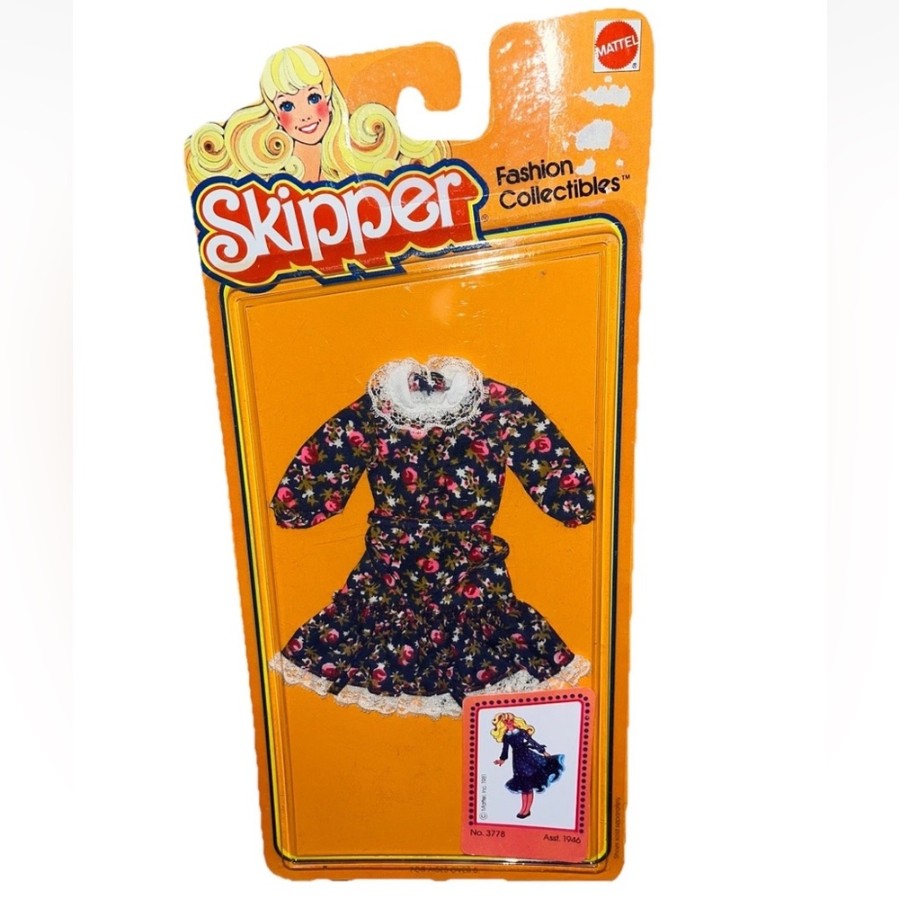 Vintage 1981 Mattel Skipper Barbie Fashion Clothing NIB #3778 1946 Floral Dress